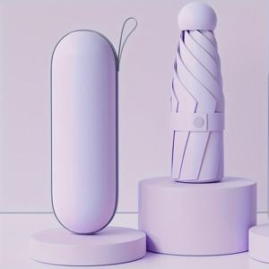 TEMU 골프 우산 미니 5-겹 컴팩트 편리한 포켓 우산 우산으로晴朗하고 비오는 날을 위한 UV 보호 태양 우산 캡슐 박스 포함|폴딩박스