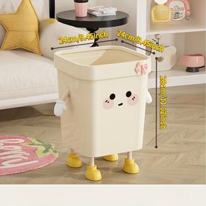 TEMU 1pc 귀여운 창의적인 디자인 플라스틱 , 침실 거실 쓰레기 폐기물 보관통, 꽃을 키우는 데도 사용할 수 있습니다. 전기 없음, 열기압 링 방법, 발과 눈 장식, 가정 장식|쓰레기통