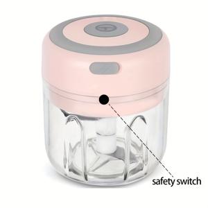 TEMU 250ML 전기 고기 분쇄기, 스테인리스 스틸 블레이드, 3단 속도 USB 충전식 식품 가공기, 1000rpm, 반죽, 양파, 고기, 견과류, 과일, 마늘, 채소 - 휴대용 주방 도구