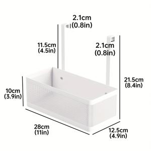 TEMU 1개 모던 화이트 아이언 언더캐비닛 스토리지 바스켓 - 주방 타월, 향신료, 병용 듀얼사이드 메탈 그리드 정리함 - 공간 절약형 캐비닛 도어 & 내부 수납 솔루션, 견고한 구조