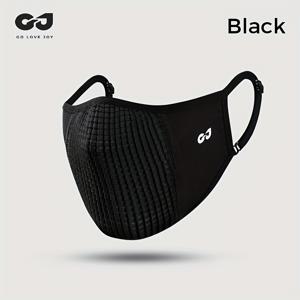 TEMU 1pc GOLOVEJOY 통기성 3D 사이클링 마스크 - 아이스 슬리키 섬유 원단, 흰색 로고가 있는 검은색, 남녀 공용 야외 스포츠 얼굴 커버, 도로 사이클링, 러닝, 하이킹, 사이클링 액세서리, 하이킹 기어, 세련된 디자인, 편안한 핏|마스크|자전거