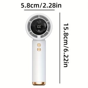 TEMU 1pc 휴대용 핸드 헬드 팬, 고속 조절 가능한 터보 미니 팬, 디지털 디스플레이, USB Type-C 충전식 배터리 구동 개인 팬, 여행, 캠핑, 사무실, 가정, 야외, 캠핑 액세서리|캠핑선풍기