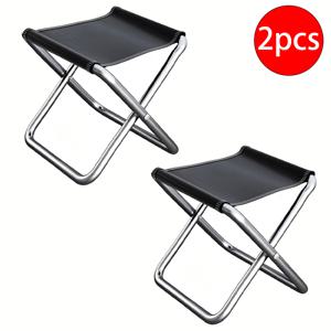 TEMU 2pcs 대형 휴대용 접이식 캠핑 스틸 - 알루미늄 합금 프레임, 가벼우면서도 튼튼한 사각형 디자인, 해변, 낚시, 하이킹용 - 이상적인 아버지의 날 선물, 야외 휴식, 세련된 금속 마감, 내구성 있는 구조