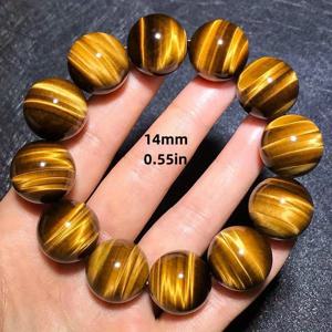 TEMU 천연 타이거 아이 스톤, 고품질 광택, 다양한 사이즈 6mm, 8mm, 10mm, 천연 팔찌용 옐로우 아이 스톤 (각 조각별)