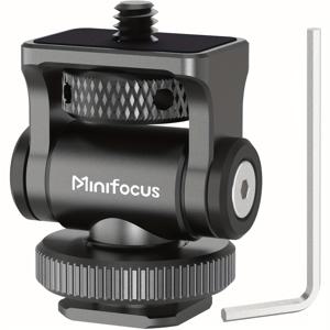 TEMU MINIFOCUS 1pc 모니터 콜드 부트 스탠드, 카메라 디스플레이 헤드 마운트, 160° 틸트 조정, 알루미늄, 휴대용 및 경량, 5인치 및 7인치 모니터에 적합, 카메라 뷰파인더/마이크로폰/디지털 SLR/레플렉스 카메라/액션 카메라에 적합, 새로운 아이템 포함: 1x 헥스 렌치 - 블랙|모니터받침대