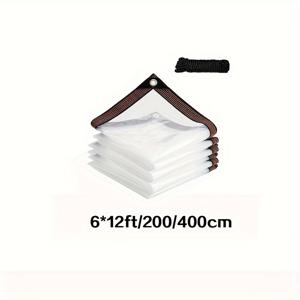TEMU 중량 클리어 방수 직물 - 스트레치 저항성, 바람 방지 및 눈 방지 폴리에틸렌, 발코니, 정원, 야외 캠핑 및 비 피해를 방지하기 위한 완벽한 제품, 다목적 투명 필름, 정원 바람 방지 | 투명 디자인 | 내구성 있는 플라스틱