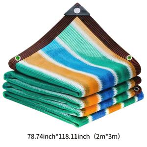TEMU 1pc 다양한 줄무늬의 고흡수성 태양 차단 네트 - 파티오, 소풍, 차고, 정원, 발코니 및 복도 시원한 천막을 위한 내구성 있는 플라스틱 야외 차광 직물.