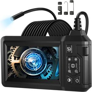 TEMU 1개의 Binazon 1920P HD 내시경 카메라, 4.3인치 IPS 화면, 16.5피트 반경성 케이블, 8개의 LED 조명, USB 충전식 2000mAh 배터리, 하수도, 배관, 차량, 항공기 검사용 보어스코프