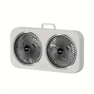 TEMU 2-in-1 듀얼 헤드 휴대용 USB 팬, 소프트 터치 제어, 충전식 배터리, 3단계 조절 가능, 실내/실외 사용, 후크 및 스탠드 포함, 사무실, 침실, 야외, 캠핑, 캠핑 장비에 적합 | 현대적인 미학 | 내구성 있는 구조|캠핑선풍기