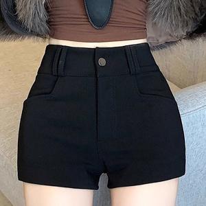 TEMU 여성 반바지 하이웨스트 슬림핏 A라인 미니 숏팬츠 데일리 캐주얼 블랙 봄여름