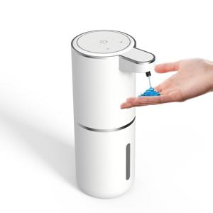TEMU 터치리스 비누 디스펜서, 380ml 용량, USB 충전식 폼 비누 디스펜서, 전기 벽걸이형 4단계 조절 펌프, 누름 불필요, 교차 오염 방지, 주방 및 욕실용 세제 디스펜서 | 모던 디자인 플라스틱 디스펜서, 내구성 강한 욕실 비누 디스펜서|USB|USB