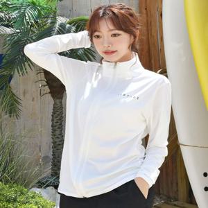 [주7일배송] 여자 집업 래쉬가드 루즈핏 빅사이즈 심플 오버핏 래쉬 수영복 비치웨어 긴팔 상의 RC903W