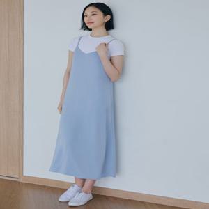 여성) 새틴 슬립 롱 원피스