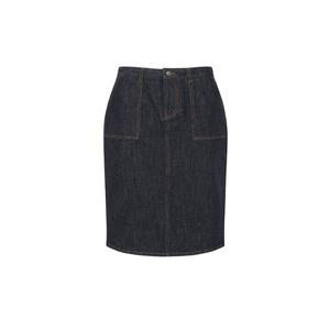 여성) 데님 베이커 미디 스커트_MSE2RS2303