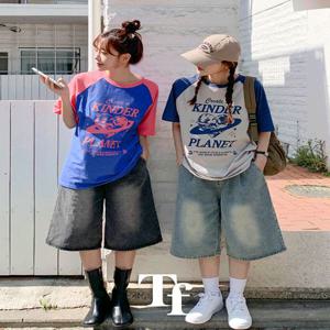 [MADE/오버핏] 레토 썸머 하이웨스트 버뮤다 빈티지 워싱 5부 데님 반바지 (2color)