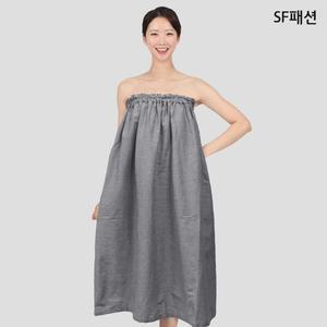 블랙체크 밴딩형 마사지가운 피부미용가운