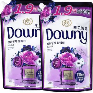 다우니 초고농축 생화 향기 컬렉션 미스티크 리필 1.35L 2개