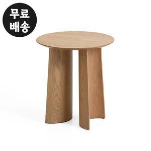 [벤티스가구]르셀 원형 사이드 테이블 원탁 탁자 보조 카페 바 침대 소파옆(500/오크내츄럴)