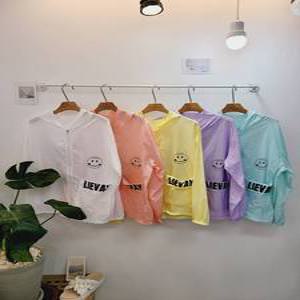 (무배)스마일 레터링 얇은 봄 여름 후드 바람막이 점퍼？5color