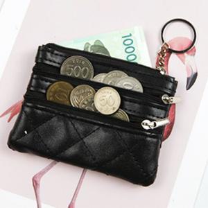 여행용 동전주머니 3포켓 현찰 카드 파우치 블랙