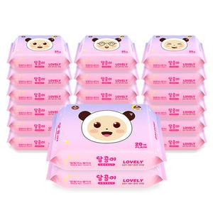 달곰이 휴대용 러블리플레인 물티슈 캡형 20매20개