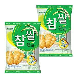 크라운 참쌀선과 253gx2개 과자 간식 안주 쌀과자 찹쌀