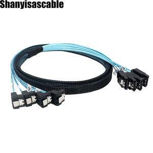 서버 레이드 컴퓨터 SDD HDD CD DVD 드라이브용 SATA 케이블 90 도 데이터 SAS/SATA-12Gbps 0.5M