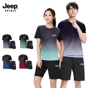 지프스피릿 JEEP SPIRIT 상하의 세트 스포츠 셋업 여름 숏팬츠 속건 애슬레저 러닝 루즈핏 JP9901
