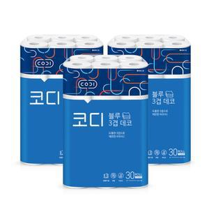 블루 코디 3겹 데코 27m 30롤 3팩