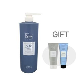 엔씨페트라 리스토어 퓨어 샴푸 1000ml+휴대용2종/ 약산성 미용실 샵전용 대용량 무실리콘 향기좋은 샴푸