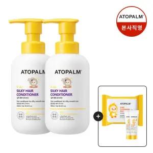 [아토팜]실키 헤어 컨디셔너 300mlX2 +(클렌징패드+선로션10g*2 8/4~10일)