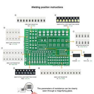 납땜 연습 보드 SMD 회로 기판 LED 전자 SMT 구성 요소 DIY PCB 키트 프로젝트 도구 기술