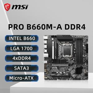 MSI PRO B660M A DDR4 마더보드, 인텔 코어 14세대/13세대/12세대 프로세서 지원, LGA 1700 소켓, 4800MHz,