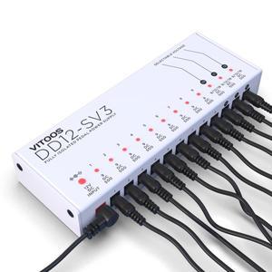 VITOOS DD12-SV3 효과 페달 전원 공급 장치 풀 절연 필터 잔웨이브 소음 감소 고출력 디지털 이펙터