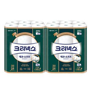 크리넥스 데코 소프트 3겹 30m 24롤 x 2팩 화장지/휴지