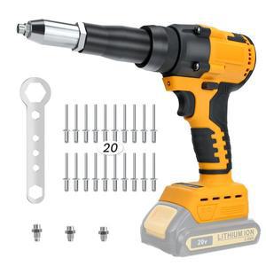 무선 브러시리스 리벳 건, 2.4-4.8mm 너트 건 드릴 인서트, 자동 도구, Dewalt 20V 배터리 없음)