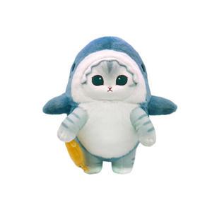 모후샌드 캐릭터 상어 코스튬 봉제 인형 어린이 유아 아기 귀여운 애착 인형 25cm (고등어냥 옵션)