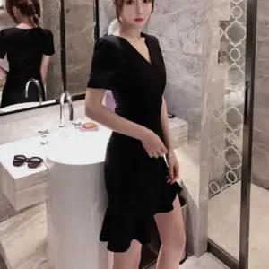 여성 여름 데일리 프릴 옆트임 랩스커트 미니 원피스