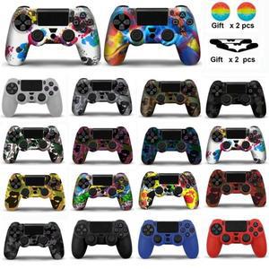 실리콘 케이스 PS4 컨트롤러 커버 듀얼 쇼크 게임 패드 스킨 액세서리 2 썸 그립 캡