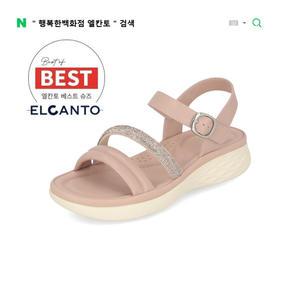 [행복한백화점][엘칸토]MD PICK! NO.1 여성 양가죽 글리터 패딩 쿠션 샌들 3.5cm LCWW54 25