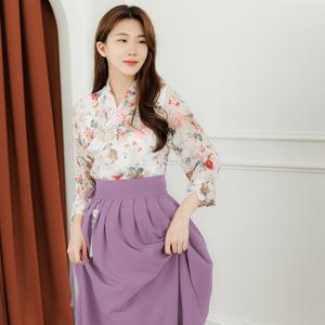 생활 한복 철릭 퓨전 빅사이즈 랩 스커트 덧치마
