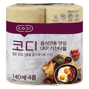 코디 기름먹는 키친타올 140매 4롤 x 4개