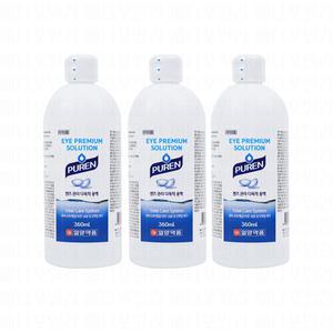 하드 드림 소프트 렌즈 보존액 세척액 단백질 제거제 소독 헹굼 보존 퓨렌 360ml 3개