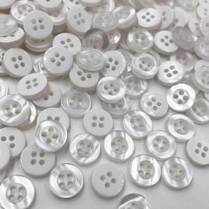 100pcs 화이트 색상 4 홀 버튼 셔츠 의류 품 바느질 액세서리 11mm PT160
