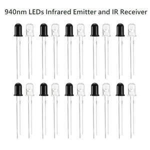 10쌍 3mm 5mm 940nm LED 적외선 터   IR 수신기 다이오드 301A