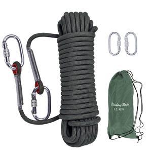 LZ.MZXU 등반 로프, 12mm 정적 32FT(10M) 65FT(20M) 100FT(30M) 164FT(50M) 야외 암벽 이스케이프 래펠링 소방 구조 낙하산 로프