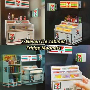 7 Eleven 편의점 냉장고 스티커 크리에이티브 라이트 사인 디스플레이가 마그네틱으로 라슨 711 패밀리 b를
