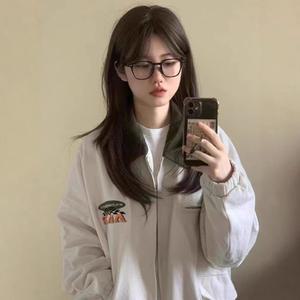 여자 야구점퍼 빈티지 아우터 봄가을 오버핏 이른 야구복 향풍 상의 dom3