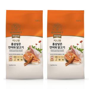정관장 지니펫 강아지사료 저알러지 가수분해사료 홍삼넣은 연어와 닭고기 1kg x 2개, 2kg