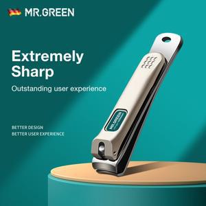 MR.GREEN 손톱깎이 스테인레스 스틸 곡선 블레이드 클리퍼 손톱 가위 커터 매니큐어 도구 파일이있는 트리